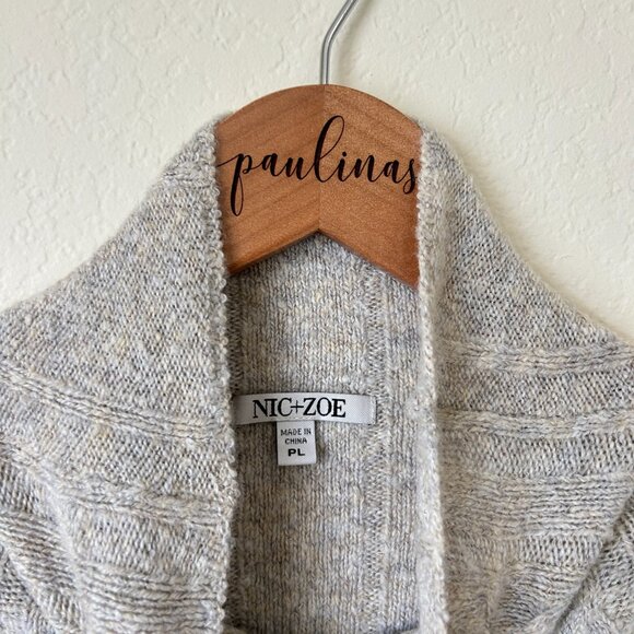 Nic Zoe Sweater Womens Petite Large Grey Metallic Turtleneck Pearl Cozy Top PL - Picture 8 of 8